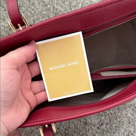 Michael Kors Deep Red Tote Bag - Picture 7 of 10